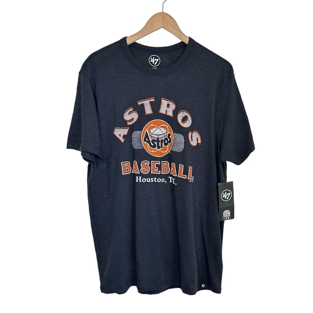 '47 Brand Mens Houston Astros Graphic Tee Short Sleeve T Shirt Sz Large Blue NWT